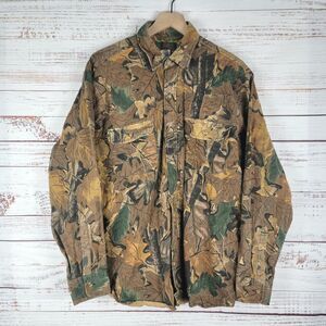 Vintage Texsport Vanish Camo Hunting Button Mens Size L Shirt 90s Camouflage L/S